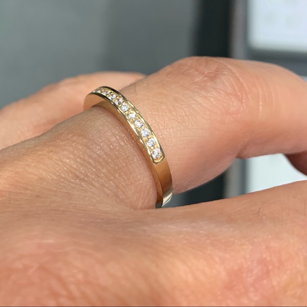 14k Solid white of Yellow gold Wedding Band - Picture 5 of 12